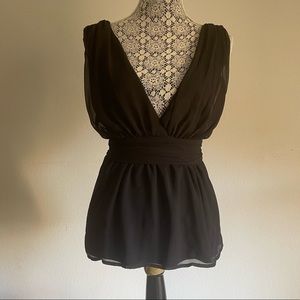 LULUS~NWOT~Top~Blouse~Black~Peplum~Sleeveless~Size S